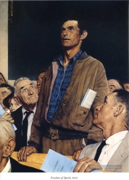 liberté de parole 1943 Norman Rockwell Peinture à l'huile